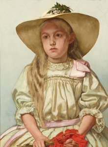 Lányportré (Ella szalmakalapban) alkotó: Hans Thoma