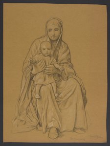 Mária Jézussal az ölében alkotó: Hans Thoma