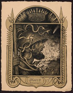 „Mars Jahrersregent”. Mars, az év ura. Tervek az „Örök képes naptár” című műhöz, II. rész (Immerwährender Bilderkalender) alkotó: Hans Thoma