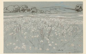 Rét százszorszépekkel alkotó: Hans Thoma