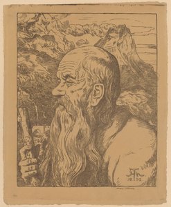 Misztikus vándor az Alpok hátterében alkotó: Hans Thoma