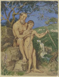 Öreg és fiatal faun alkotó: Hans Thoma