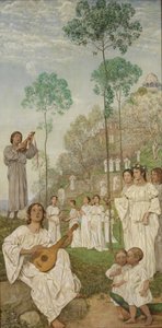 Húsvéti triptichon: A boldogok birodalma (A paradicsom) alkotó: Hans Thoma