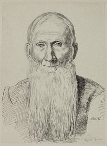 Hosszú szakállú öregember mellszobra alkotó: Hans Thoma
