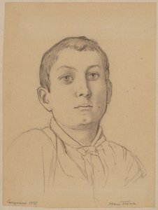 Egy olasz fiú mellszobra Cargnacóból alkotó: Hans Thoma