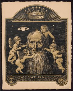 „Szaturnusz, az év uralkodója”. Szaturnusz mint az év uralkodója. Tervezetek az „Örök képes naptár”, II. részéhez (Örök képes naptár) alkotó: Hans Thoma