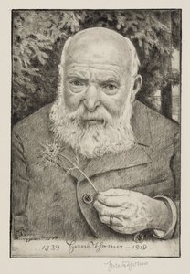 Önarckép VI virággal alkotó: Hans Thoma