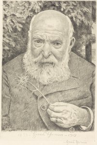 Önarckép VI virággal alkotó: Hans Thoma