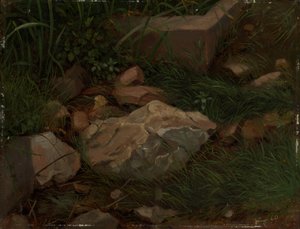 Kövek a fűben alkotó: Hans Thoma