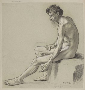 Férfi akt tanulmány alkotó: Hans Thoma