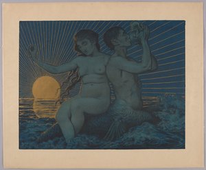 Tritón és néreisz alkotó: Hans Thoma