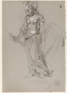 Valkűr, jelmezterv Bayreuth számára alkotó: Hans Thoma