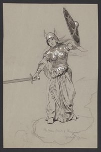 Harcoló valkűr alkotó: Hans Thoma