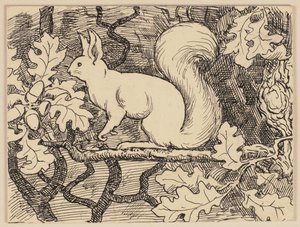 Az ábécéskönyv illusztrációja: Eichhorn alkotó: Hans Thoma