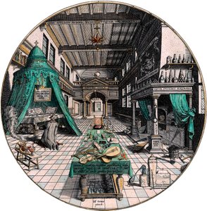Alkimista laboratórium, 1595.
