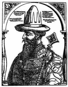 IV. Rettegett Iván (1533-1584), orosz cár portréja. Xilográfia Hans Weygeltől. alkotó: Hans Weigel