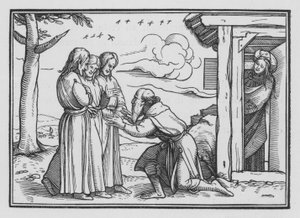 Ábrahám a három angyalt szórakoztatja, Genesis XVIII, 2 alkotó: Hans after Holbein the Younger