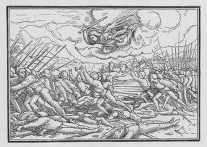 Egy angyal elpusztítja az asszír seregeket, 2 Chronicles XXXII, 21 alkotó: Hans after Holbein the Younger