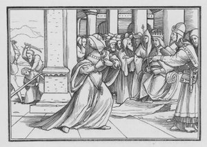 A templomba nyomuló Atáliát elfoglalják és megölték, 2 Kings XI, 14 alkotó: Hans after Holbein the Younger