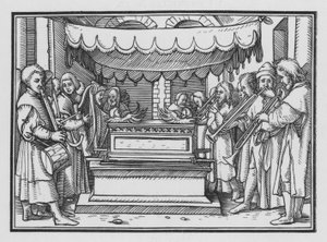 Dávid énekes és zenés bandát nevez ki az Úr dicséretére, 1. Krónikák XVI, 4. alkotó: Hans after Holbein the Younger