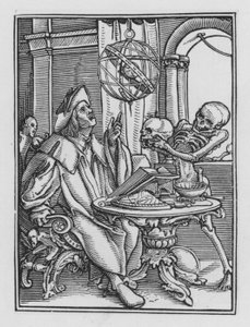 Holbein haláltánca: Az asztrológus alkotó: Hans after Holbein the Younger