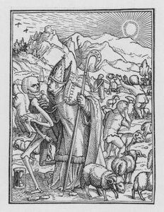 Holbein haláltánca: A püspök alkotó: Hans after Holbein the Younger