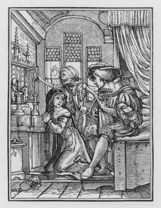 Holbein haláltánca: Az apáca alkotó: Hans after Holbein the Younger