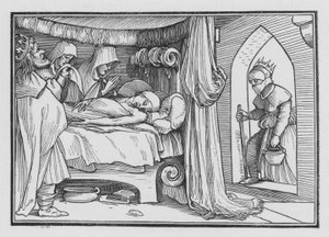 Jeroboám elküldi feleségét álruhában, hogy megkérdezze Ahija prófétát, 1 Királyok XIV, 12 alkotó: Hans after Holbein the Younger