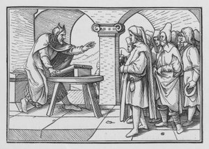 Mózes engedelmességre buzdítja az istenek múltbeli ügyeit, 5Mózes IV, 1. alkotó: Hans after Holbein the Younger