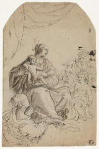 Madonna a gyermekkel, Szent Erzsébettel, Szent Jánossal és Szent Annával alkotó: Hans von Aachen