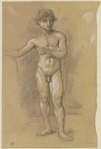 Álló fiatal férfi aktja alkotó: Hans von Marées