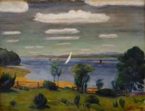 Nyári nap Viksfjordenben, Larvikban alkotó: Harald Oscar Sohlberg