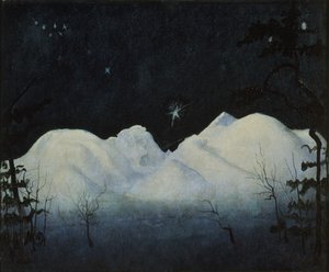 Téli éjszakák a hegyekben (olaj, vászon) alkotó: Harald Oscar Sohlberg