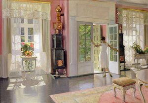 Belső tér (olaj, vászon) alkotó: Harald Slott-Moller