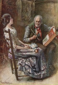 Bertha és apja (színes litó) alkotó: Harold Copping