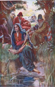 Babilon folyói mellett, illusztráció a Pictures That Teach The Crown sorozatból, 1920 alkotó: Harold Copping