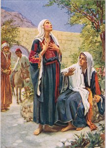Elizabeth, illusztráció a The Religious Tract Society által kiadott „Women of the Bible”-ből alkotó: Harold Copping