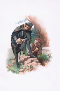 Hamlet és a temető, illusztráció a Hamletből alkotó: Harold Copping