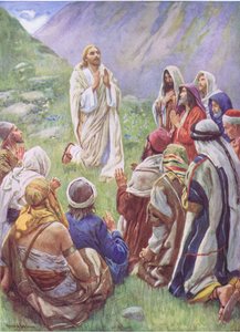 Az Úr taníts meg minket, hogyan kell imádkozni, illusztráció a Pictures That Teach The Crown sorozatból, 1920 alkotó: Harold Copping