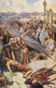 Ószövetség: A bronzkígyó (színes litográfia). alkotó: Harold Copping