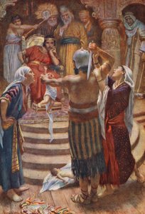 Ószövetség: Salamon, a bölcs király (színes litográfia) alkotó: Harold Copping