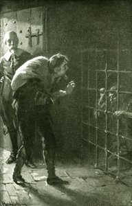 Az ember a vasketrecben (litho) alkotó: Harold Copping