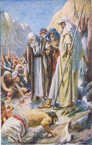 A szikla beverése, illusztráció a Pictures That Teach The Crown sorozatból, 1920 alkotó: Harold Copping