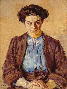 A kék blúz, Elene Zompolides (1880-1958) portréja (olaj, vászon) alkotó: Harold Gilman