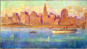 Lake Front, Chicago (olaj, vászon) alkotó: Harold Harrington Betts