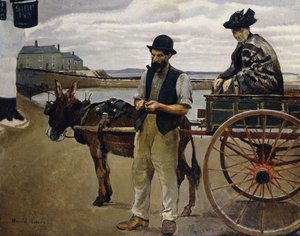 Férfi egy nővel a kosárban alkotó: Harold Harvey