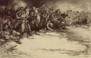 Ellentámadás, 1918 körül (ceruza papíron) alkotó: Harold James Mowat