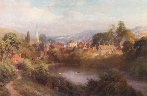 Godalming, Egy kis óváros (színes litográfia) alkotó: Harold Sutton Palmer