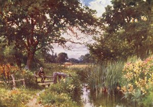 Chobham közelében (színes litográfia) alkotó: Harold Sutton Palmer