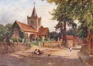 Witley templom (színes litográfia) alkotó: Harold Sutton Palmer